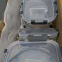 FineDine 24 Piece Premium Borosilicate Glass Meal Prep Containers Glass - Airtight Food Storage Containers with Lids, Hinged Locking Lid, BPA Free, For Meal Prep/Freezer/Oven (Grey)