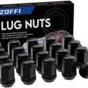 ZOFFI M12x1.5 Lug Nuts - Replacement for Ford Fusion, Focus, Escape Aftermarket Wheel - 20pcs Black Closed End Conical Seat 19mm Hex Lug Nuts
