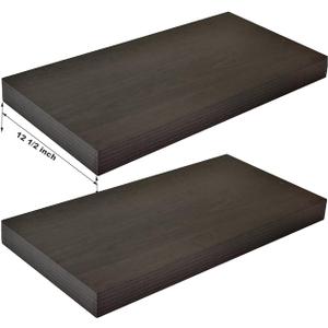 24 Inches Length Floating Shelf,Wall Mounted Shelves Set 24(Length) x12(Wide) for Bathroom Kitchen Living,Kitchen,Room Bedroom Storage,Espresso