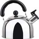 Stainless Steel Stovetop Whistling Tea Classic Teapot with Ergonomic Handle, Works on Induction Cooktops 2 Liter 2404