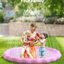 QPAU Splash Pad, 67" Non-Slip Kids Splash Pad for Outside, Sprinkler for Kids Outdoor Play Mat, Toddler Water Toys and Backyard Sprinkler Baby Pool, Gifts for Toddlers Girls Boys