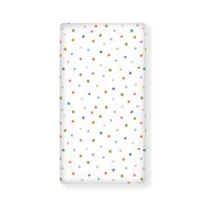 JEPFEIXIA Colorful Polka Dot Fitted Crib Sheet for Boys Girls Beautiful Watercolor Pastel Spots Baby Sheet for Standard Crib and Toddler Cute Nursery Bed Mattress Sheets 28"x52" - White