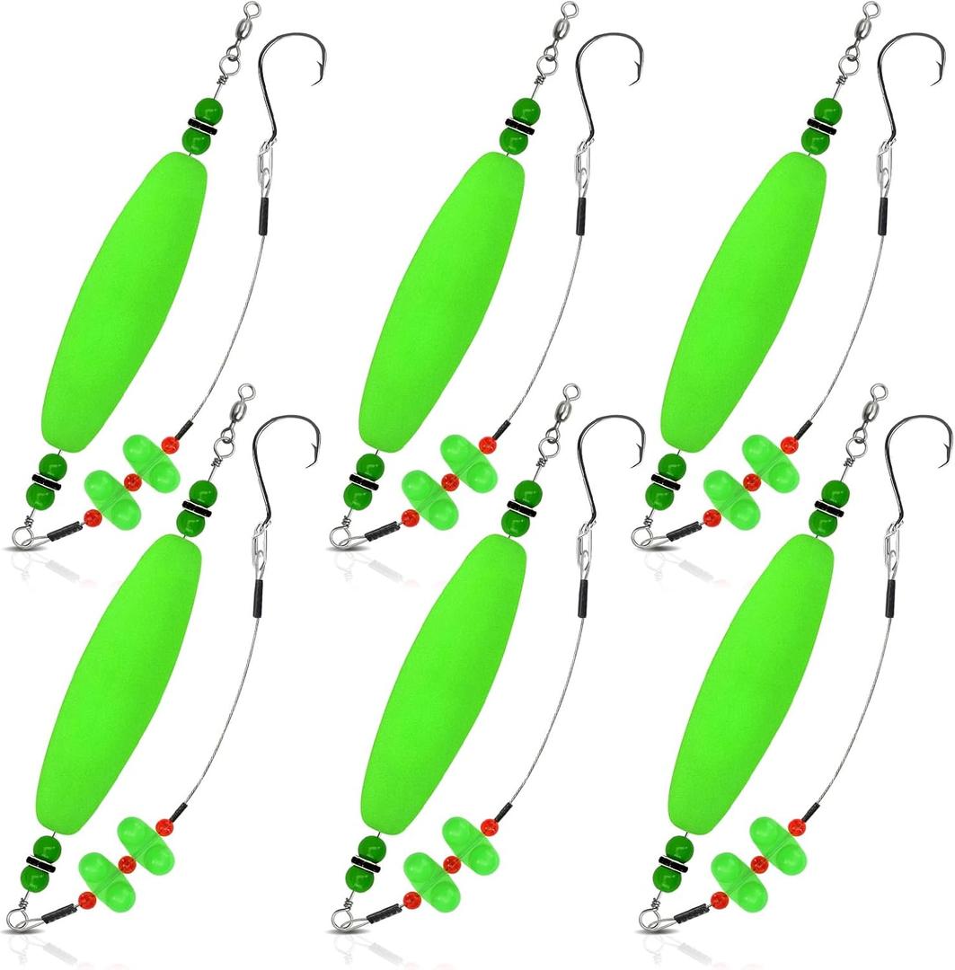 Catfish Float RigsSantee Rig Catfish Bait Floats Kit with Rattles & Noise - 8/0 Stainless Hooks for Monster Fish - Durable EVA Bobbers for Boat or Shore Fishing - Catfish Angler's Gift (3.5")