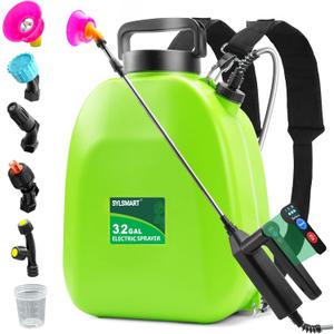 Battery Powered Backpack Sprayer 3 Gallon, Electric Lawn & Garden Sprayer with 4 Nozzles, 3 Modes, USB Rechargeable, Portable Yard Sprayer for Weed Killer, Fertilizer, Cleaning, Watering (Green)
