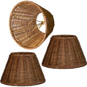 mini lampshades set of 3,Lamp Shade Rattan Clip-On shades,empire/barrel shape,woven rattan small lamps shades