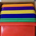 Hoteam 18 Pcs Flat Storage Organizer Bins Letter Size Paper Tray Classroom Storage Plastic Art Trays Classroom Pencil Organizer Baskets for School Office Teacher Book Organization(Colorful)