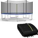 Trampoline Net, Trampoline Enclosure for 8 10 12 14 15 16Ft Round Trampoline with Double-Headed Zippers & Buckles, Weather-Resistant Sun-Protective Trampoline Replacement Net