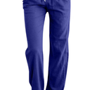 Summer Pants Women Full Length Pants Fashion Ladies Summer Casual Loose Cotton and Linen High Waisted Trousers Solid Color Drawstring Elastic Waist Loose Long Pants with Pocket Blue, M