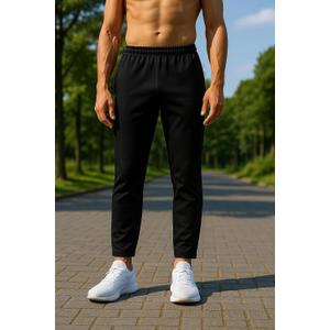 Hem Men's Sweatpants with 2 Side Pockets,Relaxed Fit & Moisture-Wicking,Black, XL