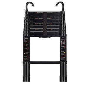 Nestling Telescopic Ladder 2.9 m, Foldable Portable Ladder Aluminum, Height Adjustable, Load Capacity 150 kg, Suitable for Home, Warehouse, Camping etc.