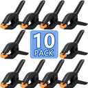 8 x 10 Pack 6 inch Plastic Spring Clamps, Black Heavy Duty Clips, Backdrop Clips, Plastic Clamps for Crafts, Backdrop Stand, Woodworking, Photography