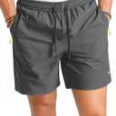 Zengjo Mens Running Shorts 7 Inch(Grey,L) (Gray, L)