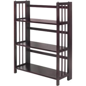 Casual Home 3 Shelf Folding Stackable Bookcase, 27.5" Wide, Espresso