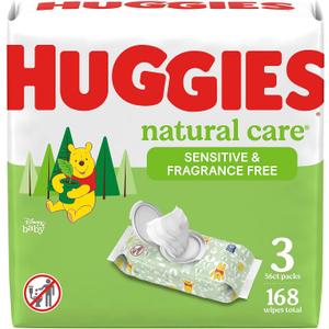 Huggies Natural Care Sensitive Baby Wipes, Unscented pack 3 of 56 Count Huggies Natural Care Sensitive Baby Wipes, Unscented pack 3 of 56 Count