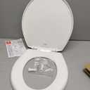 Mayfair Caswell Modern Slow Close Toilet Seat, Durable Plastic Seat, Made in USA, Round, White