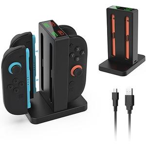 Charging Dock for Switch 2 Joycons KAIPLAYHORIZON 4 Slots Dock Station with Charging Indicator Sound Alerts