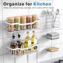 EUDELE 5-Pack Rustproof Stainless Steel Shower Caddy Set No Drill Adhesive Bathroom Organizer, Space-Saving Shower Shelves for Apartment Essentials, Bathroom/Kitchen Storage Home Decor-L Size