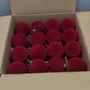 32 Pcs Velvet Christmas Tree Ornaments Balls with Velvet Ribbon Christmas Tree Hanging Decorations Neutral Flocked Balls Bulk for Xmas Home Indoor (Red)