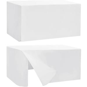 HolidayIdeas Fitted Table Covers - 96 x 30 Inch - 2 Pack Rectangle Tablecloths for 8 Foot Tables, Versatile Polyester Fabric Tablecloth for Parties, Holiday Dinner, Trade Show (White)