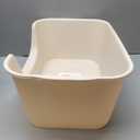 Low Entry Cat Litter Box with High Sides - Open-Top Anti-Splash, Durable Easy-Clean Pan for Kittens, Munchkin Cats, Senior Medium-Sized Cats & Small Pets (Rabbits), 19.3”x13.3”x7.8” Beige