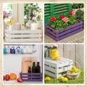 Novabright 4 Pcs Decorative Wooden Crates for Display, Purple & White Nesting Wood Crates with Handles, Rustic Farmhouse Storage Boxes for Wedding Birthday Home Decor Shelf Organization