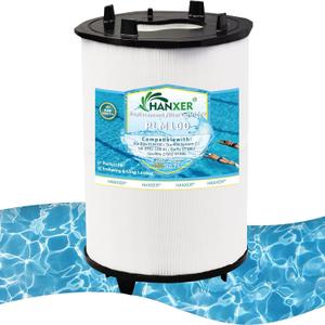 HANXER® 27002-0100S Pool Fliter Cartridge Replaces for sta-rite 27002-0100S Pool and Spa Filter, sta-rite PLM100, ST100, System 2 Pool Fliter Cartridges Modular Media, 100 sq.ft
