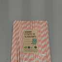 Disposable Pink Paper Straws - 7.75 inch Cute Pink White Striped Drinking Straws 100 Counts for Cocktail, Bridal Shower, Birthday, Party