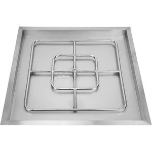 onlyfire Stainless Steel Square Fire Pit Flat Pan with Burner Ring Assembly, 30-Inch