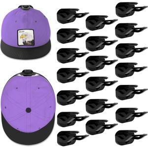 20 Pack Adhesive Hat Hooks for Wall，Detachable Hat Rack for Baseball Caps，New Upgrade Hat Hanger， Hat Display for Wall, Door, Closet, No Drilling (Black)