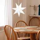 Paper Star Lantern Lampshade Star Light Cover Garland Lantern Pendant Xmas Tree Topper for Christmas New Year Birthday Wedding Home Party Dercor Indoor and Outdoor 17.7 Inch