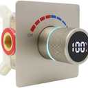 Digital Display Shower Valve Shower Valve Single Way Shower Diverter Valve Shower Mixing Valve Can Use All the Time Brushed Nickel