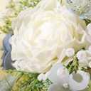 Ling's moment Flowers 16pcs Ivory Blooming Peonies Artificial Flowers with Stem, Artificial Peony Flowers for DIY Wedding Decorations Centerpieces Bouquets Boutonnieres