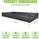 GrowHaus 8x4x1FT Galvanized Raised Garden Bed, Planter Boxes Outdoor Large Metal Garden Beds for Planting Vegetables Flowers Herbs Rectangle Dark Gray