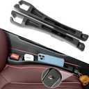 2PCS Car Seat Gap Filler Organizer 4In1 Between Seat & Console Inserts Gap Stopper Plug with Fill,Storage,Hook Function & Concealed Small Hammer,Upgraded Universal No Drop Seat Guard for Cars (Black)