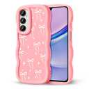 CASBST Compatible with Galaxy A15 5G Phone Case for Women Girls, Curly Wavy Frame with Cute Pattern, Aesthetic Slim Soft Silicone TPU Bumper Shockproof Phone Case for Samsung A15 - Bowknot Star