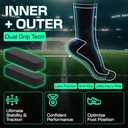 Lux 2-Pack Soccer Grip Socks for Men & Women - GripArray Anti-Slip Performance & Comfort - Grip Socks Soccer