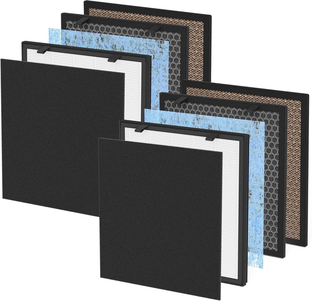630/718 True HEPA Filter Replacement Compatible with Okaysou(OKSOU) Apollo 718 / Apollo 630 S630 pro Air Cleaner Purifier, UltraDuo 5in1 True HEPA Filter with Activated Carbon Filter，2packs