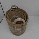 Striped with Handles Baskets 3 Pack 11x17, 10x13, 9x11 Inch