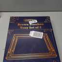 Comfify Decorative Bamboo Serving Trays with Silver Stainless Steel Handles  2-Piece Set for Coffee Table, Ottoman, Breakfast in Bed, Jewelry & Decor Organization  12"x17"  Pure Bamboo Finish