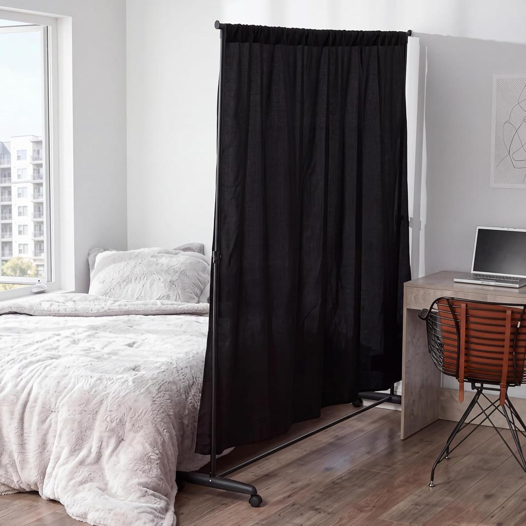 Freestanding Room Divider, No Drill Privacy Dorm Partition Blackout Curtain
Mobile Freestanding Stand with Wheels Adjusts up to 72 in and 86 x 75 Inch Blackout Curtain for Dorm Apartment Bedroom Office
Visit the Tondiamo Store