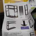 Over The Toilet Storage Bathroom Shelves Wall Mounted 3 Tier Space Saver Corner Shelf Organizer Bamboo Towel Rack Toilet Paper Cabinet with Hanging Rod Black