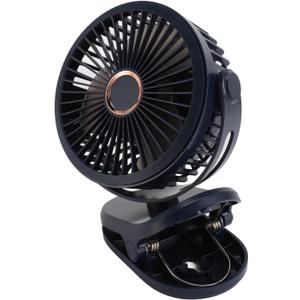 SUNGOOYUE Compact 360 Degree Rotating Fan for Work, Rechargeable Miniature Table Fan for Desk in Bedroom, Office, 10,000 MAh USB ClampHolderOn (Blue)