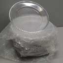 Lawei 12 Pack Clear Plastic Charger Plates with Bead Rim, 13 Inch Plastic Round Serving Plates Decor Dinner Plates for Party Wedding Events Dinner Decoration