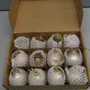 Champagne Glass Christmas Ball Ornaments for Christmas Tree, 2.36 Christmas Hanging Ornaments Set of 12 Xmas Baubles for Holiday Party Xmas Tree Decorations Gifts