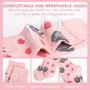 5-6 Pairs Women's Cute Cat Socks Gifts, Funny Novelty Animal Print Crew Cotton Socks Christmas Gifts for Women Girls