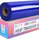RENLITONG Royal Blue Iron on Vinyl 12Inch by 50ft Roll Heat Transfer Vinyl for T-Shirt Royal Blue HTV Rolls for All Cutter Machine - Easy to Cut & Weed for Heat Transfer Design