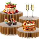 Buffet Risers Food Risers for Buffet Table Acrylic Risers Display Stands Tall Cake Stands Cylinder Stands for Party Pedestal Cake Stand Dessert Table Display Set Cupcake Stands Cupcake Display (Golden)