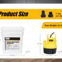 Tankless Water Heater Flushing Kit Includes 1/4HP Submersible Sump Pump with Two Adapters & 3 Gallons Pail with Bucket Lid Opener & Two 1/2 Dia X 6 PVC Hoses with Washers