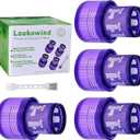 4 Pack V11 Torque Drive Cordless Vacuum Cleaner Replacement Filters for Dyson V11 SV14 Animal and V15 Detect Models, Compare to Part No. 970013-02