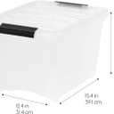 IRIS USA 19 Qt Stackable Plastic Storage Bins with Lids, 6 Pack - BPA-Free, Made in USA - Discreet Organizing Solution, Latches, Durable Nestable Containers, Secure Pull Handle - Pearl